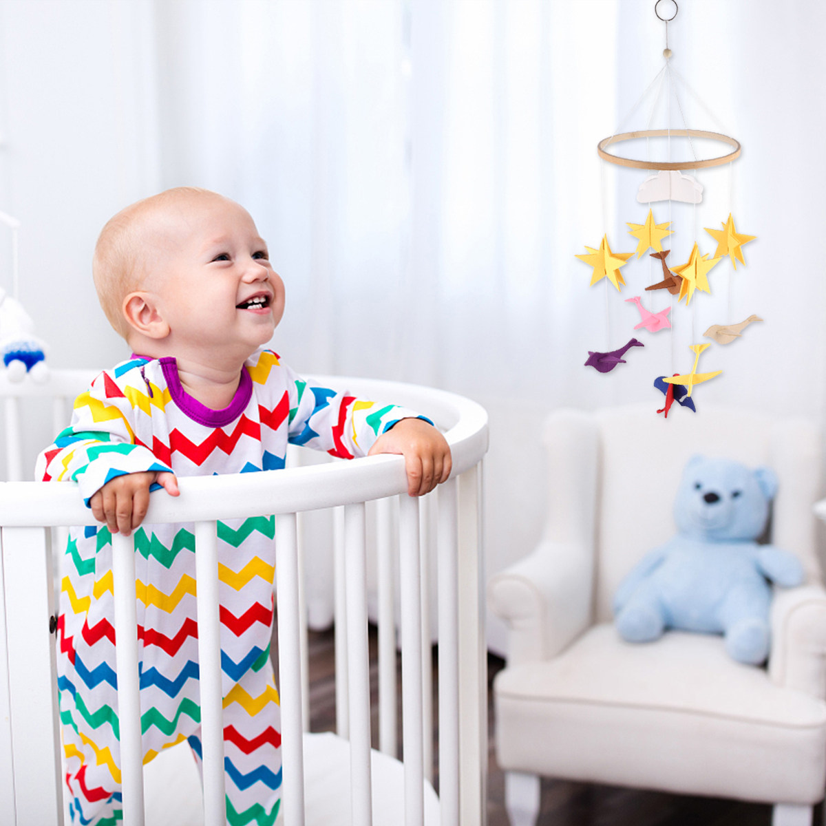 Baby Nursery Hanging Decor - ของตกแต่งแขวนเปลเด็ก 1 ชิ้น โมบายแขวนคุณภาพพรีเมียม จี้ผ้าสักหลาด ของตกแต่งห้องเด็กอ่อนสุดประณีต