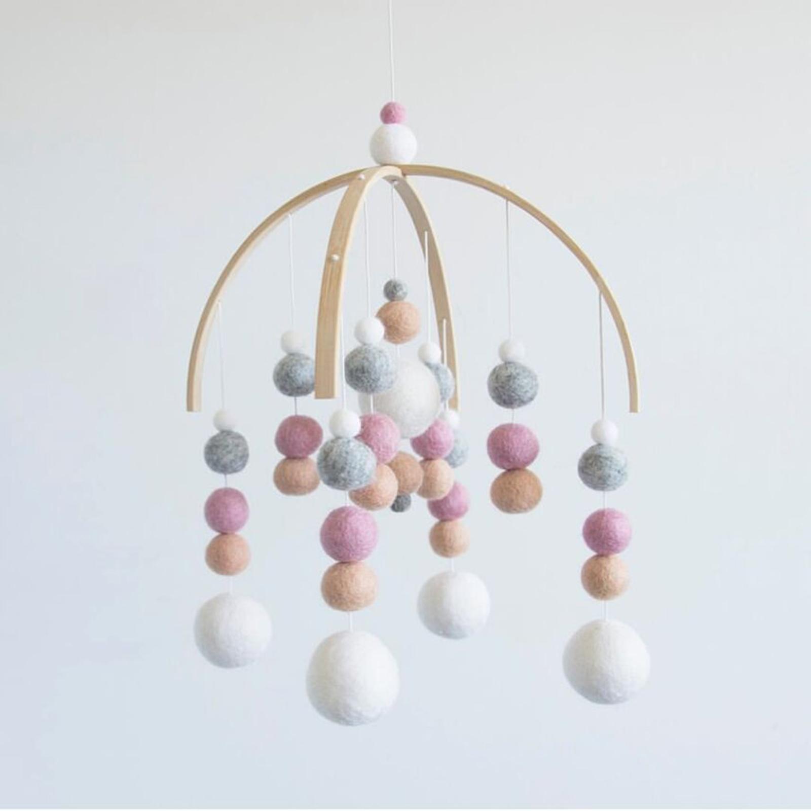 Baby Nursery Hanging Decor - ชุดโครงไม้แขวนสำหรับของเล่นหมุนตกแต่งห้องเด็กอ่อน ของเล่นเขย่ามือสำหรับเด็ก ของเล่นติดเบาะรถยนต์และรถเข็นเด็ก อุปกรณ์ DIY