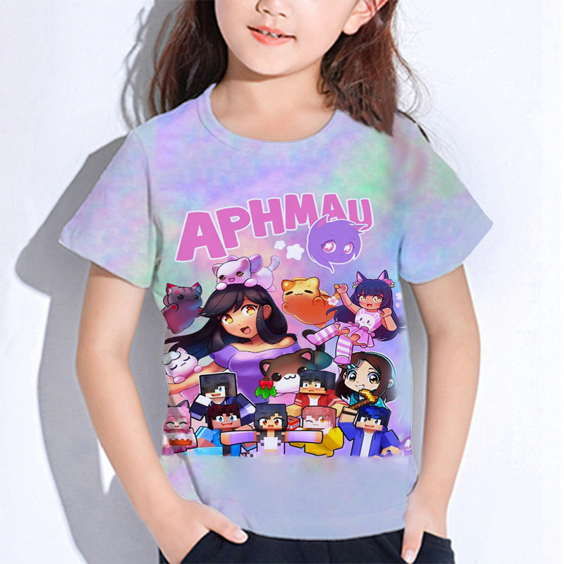 Baby Nursery Ideas Boy - Aphmau meows เสื้อยืดแมวลายการ์ตูนสำหรับเด็ก, เสื้อยืดเสื้อผ้าเด็กเล็กแขนสั้นเด็กหญิงเด็กชายฤดูร้อน
