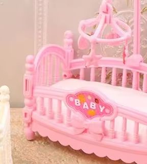Baby Nursery Furniture - 1:12 ตุ๊กตาจิ๋ว มินิ เตียงเด็กอ่อน เปล เฟอร์นิเจอร์ห้องเด็กอ่อน