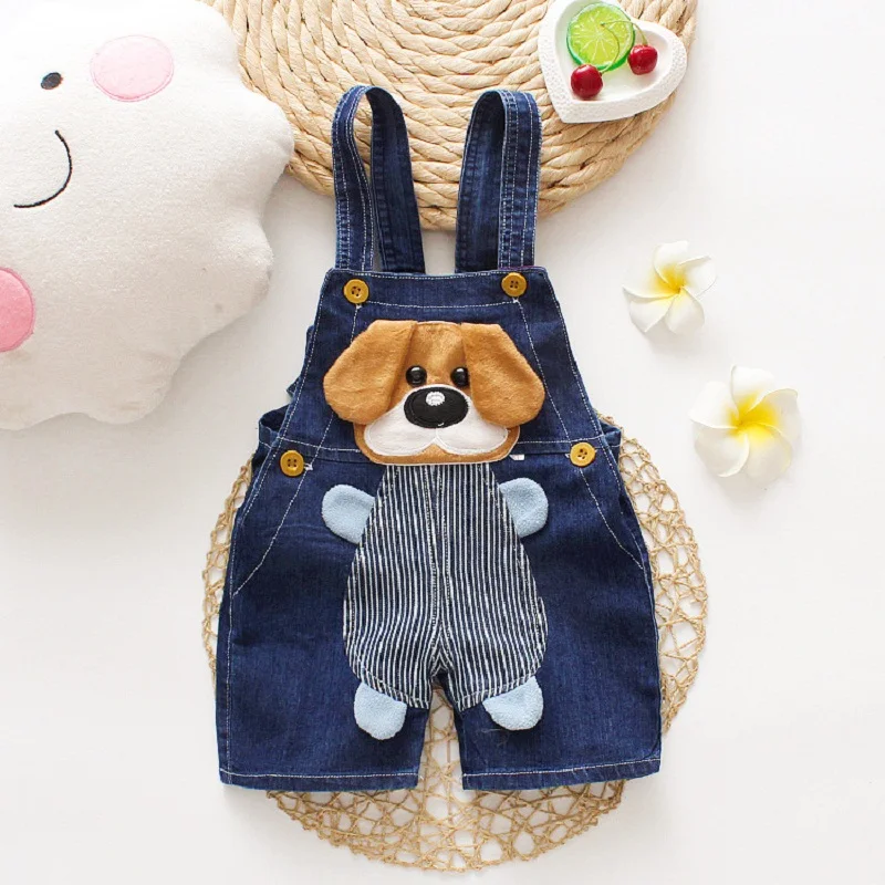 Baby Nursery Ideas Boy - DIIMUU เด็กทารกเสื้อผ้าเด็กกางเกงขาสั้นกางเกงเด็กหญิง Denim Jumpsuits เสื้อผ้าเด็กวัยหัดเดินการ์ตูนกางเกงยีนส์ Playsuits