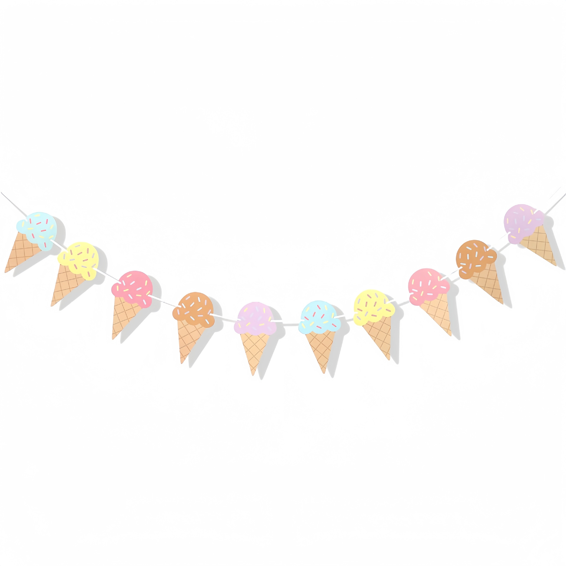 Baby Nursery Hanging Decor - แบนเนอร์กระดาษธีมไอศกรีมแสนหวานสำหรับตกแต่งผนัง แขวนประดับสำหรับงานวันเกิดเด็กผู้หญิง งานเลี้ยงฉลองทารกแรกเกิด