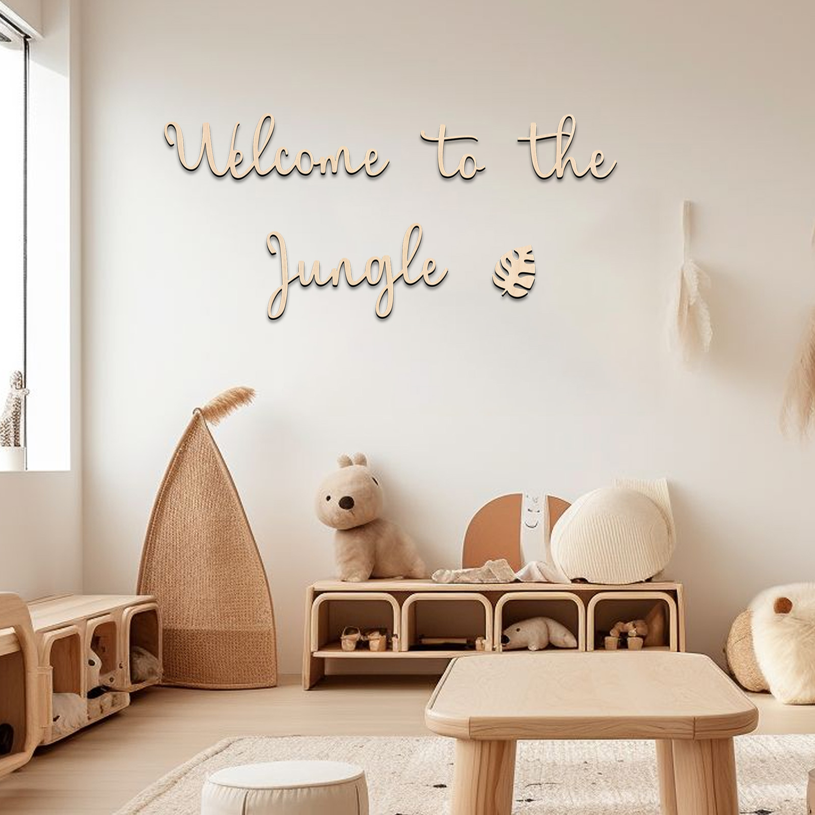 Baby Nursery Themes - ป้ายไม้ต้อนรับสู่ป่า - ของตกแต่งห้องเด็ก, งานศิลปะติดผนังธีมป่า, ธีมสัตว์ป่า, ของขวัญสำหรับงานเลี้ยงฉลองทารก,