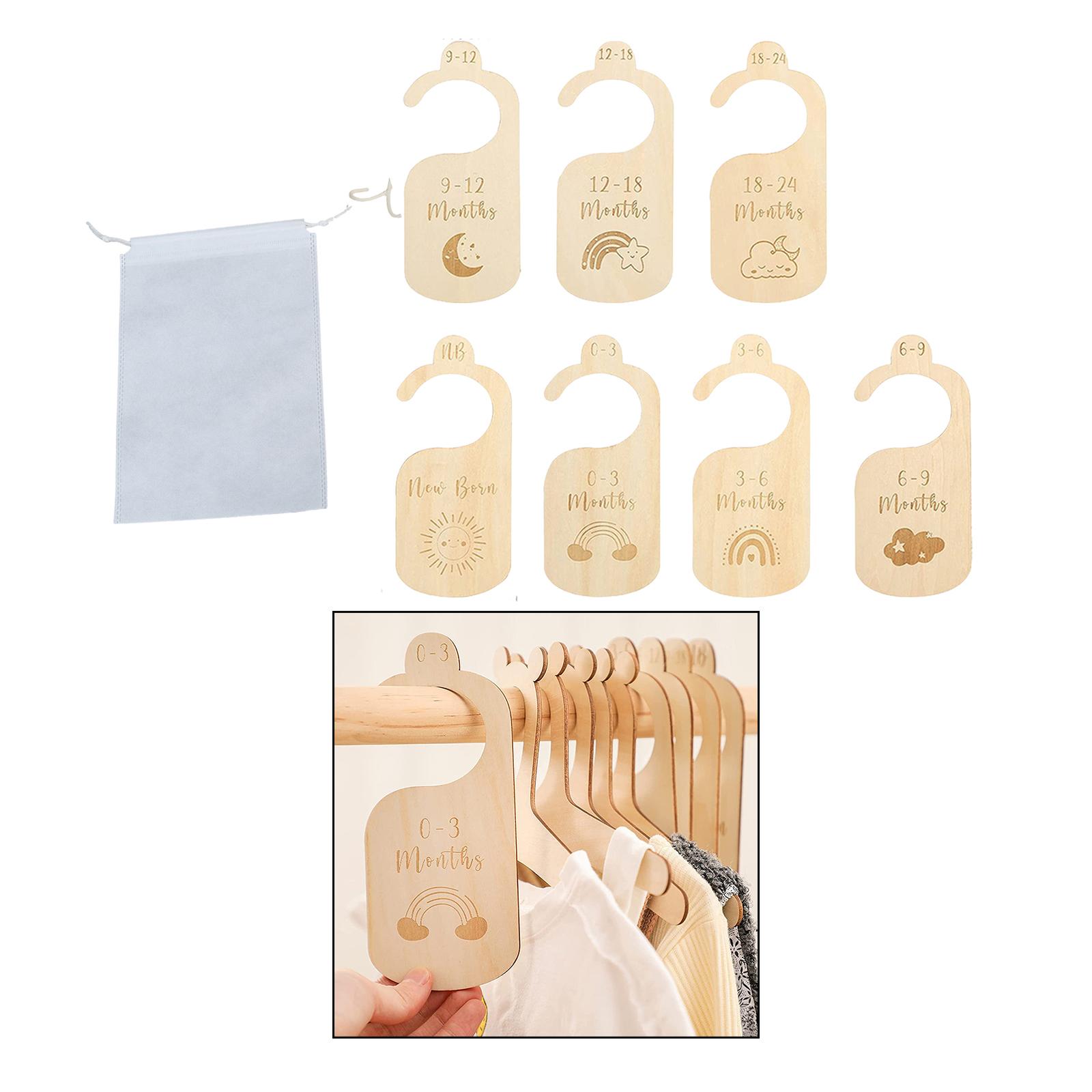 Baby Nursery Age - ที่แขวนขนาดเสื้อผ้าเด็ก7X วงเวียนแบ่งอายุตู้เสื้อผ้าเด็กแรกเกิดสำหรับตู้เสื้อผ้าใช้ในชีวิตประจำวันของตกแต่งสถานรับเลี้ยงเด็ก