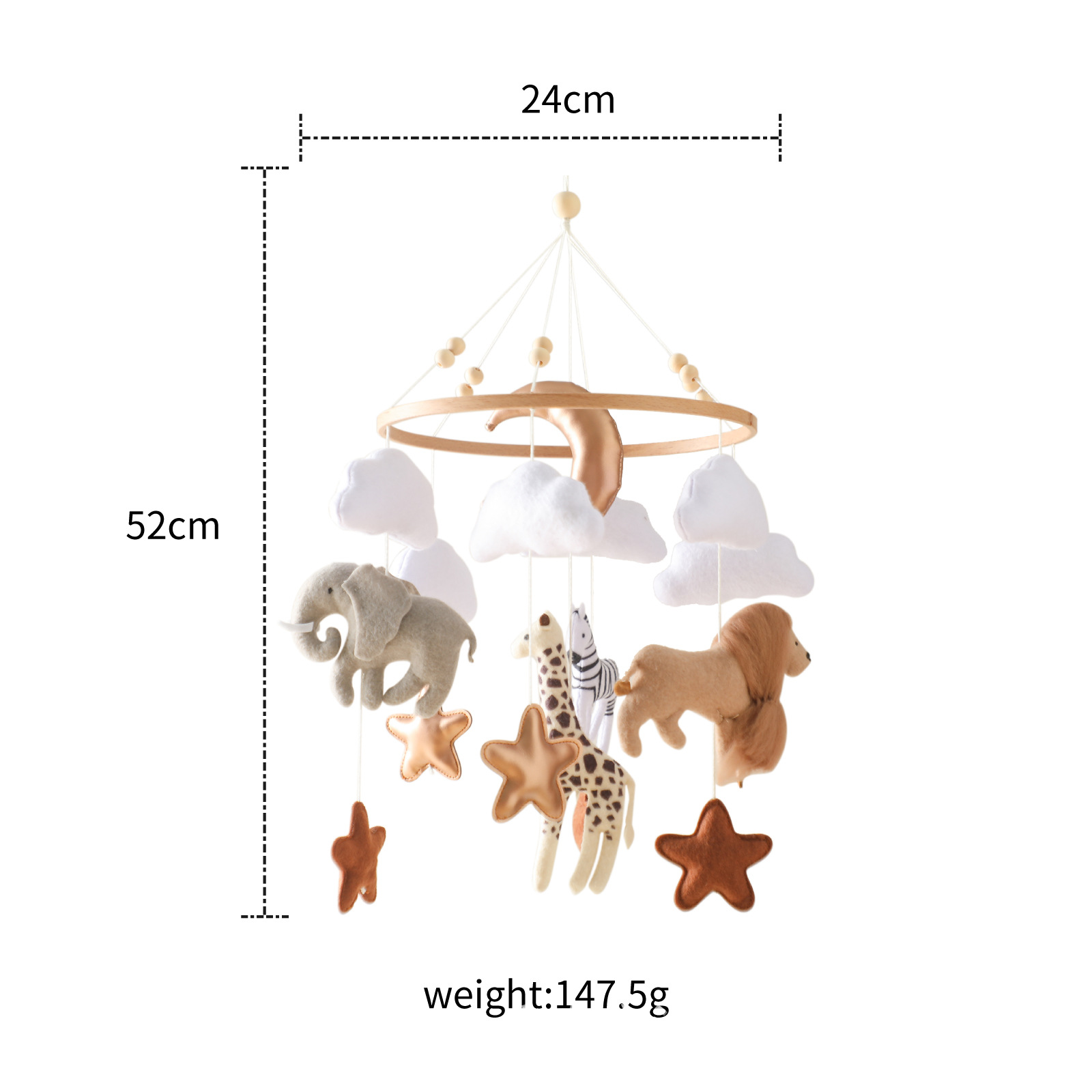 Baby Nursery Hanging Decor - ขายร้อน Nordic Handmade Felt Jungle Safari