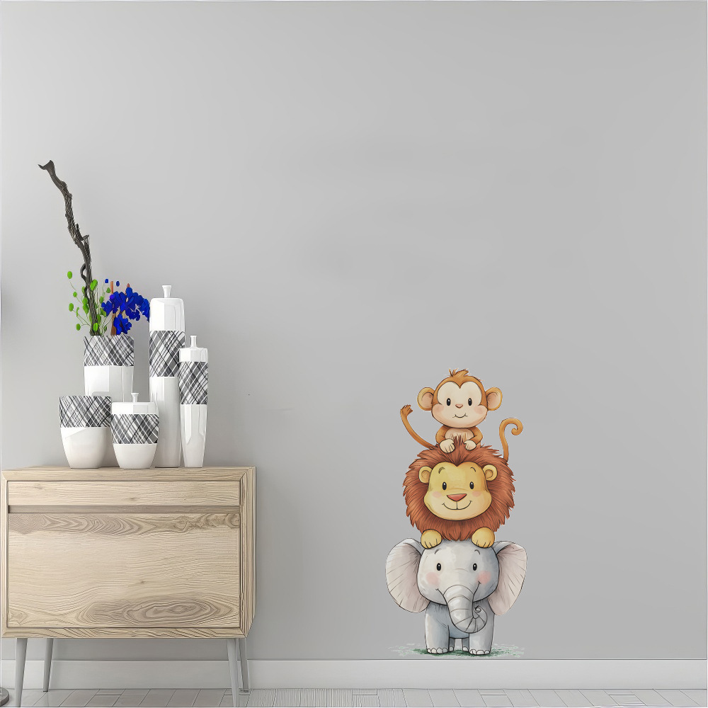 สติ๊กเกอร์ติดผนังรูปสัตว์ป่าแส - Animals Baby Nursery บทวิจารณ์และราคา