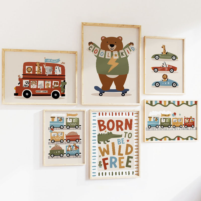 ภาพวาดการ์ตูนสัตว์ตลกๆ สำหรับต - Animals Baby Nursery บทวิจารณ์และราคา