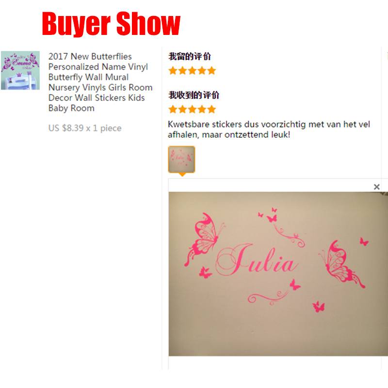 ใหม่ผีเสื้อส่วนบุคคลชื่อไวนิลผ - Baby Nursery Girl Room บทวิจารณ์และราคา