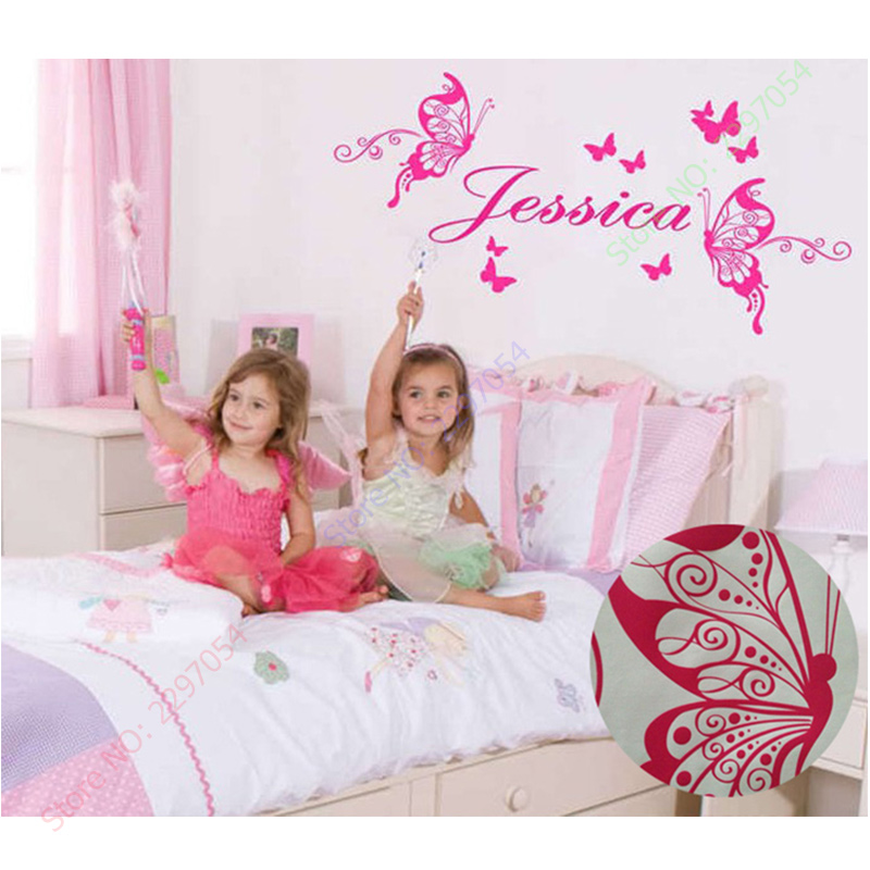 ใหม่ผีเสื้อส่วนบุคคลชื่อไวนิลผ - Baby Nursery Girl Room บทวิจารณ์และราคา