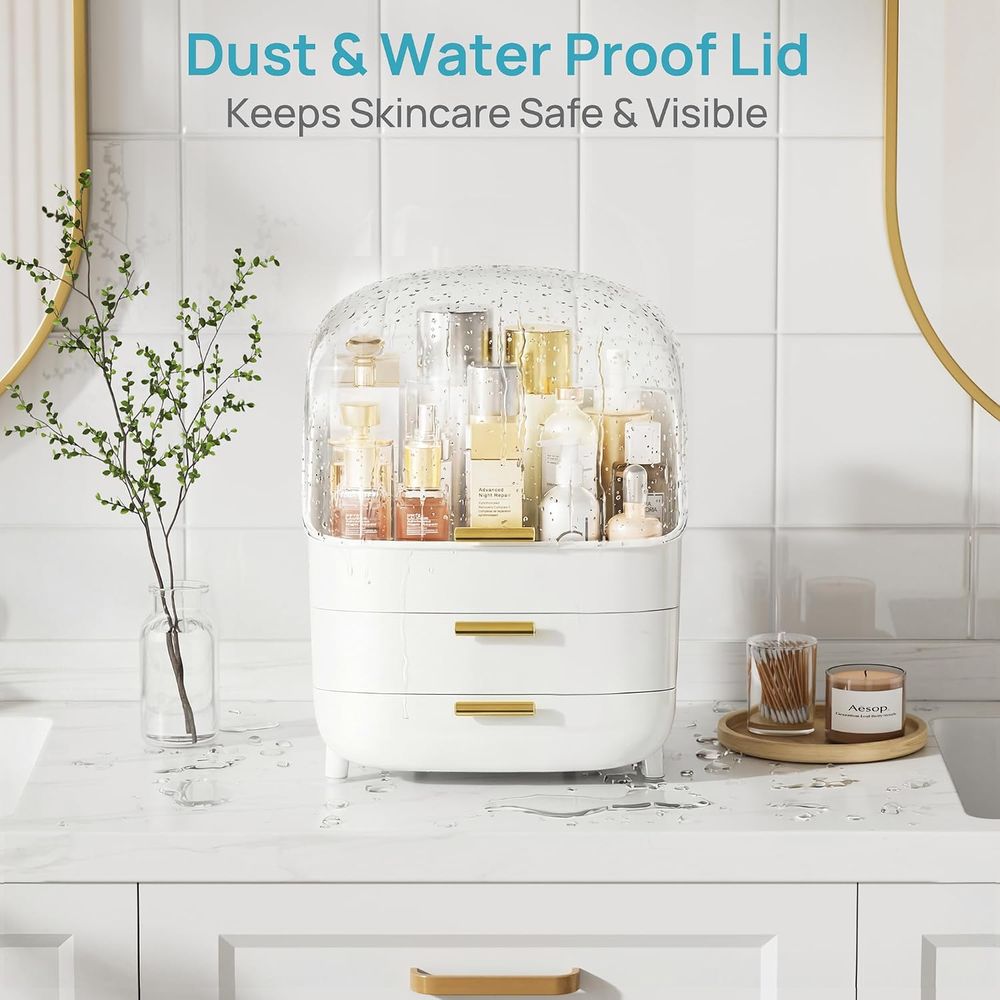 ที่จัดเก็บเครื่องสำอางและผลิตภ - Drawer Dresser White บทวิจารณ์และราคา