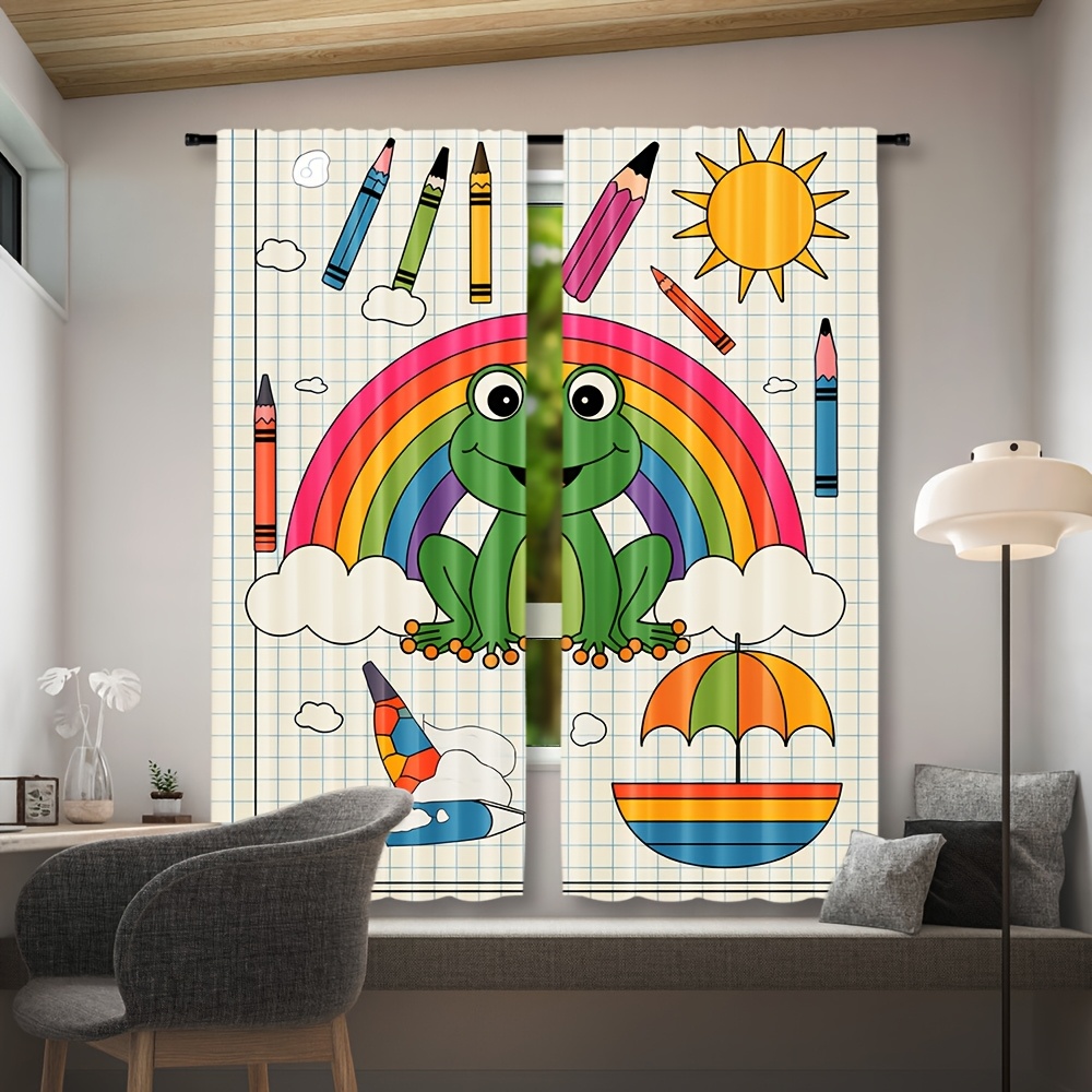 ม่านหน้าต่างลายกบสายรุ้งน่ารัก - Baby Nursery Colors บทวิจารณ์และราคา