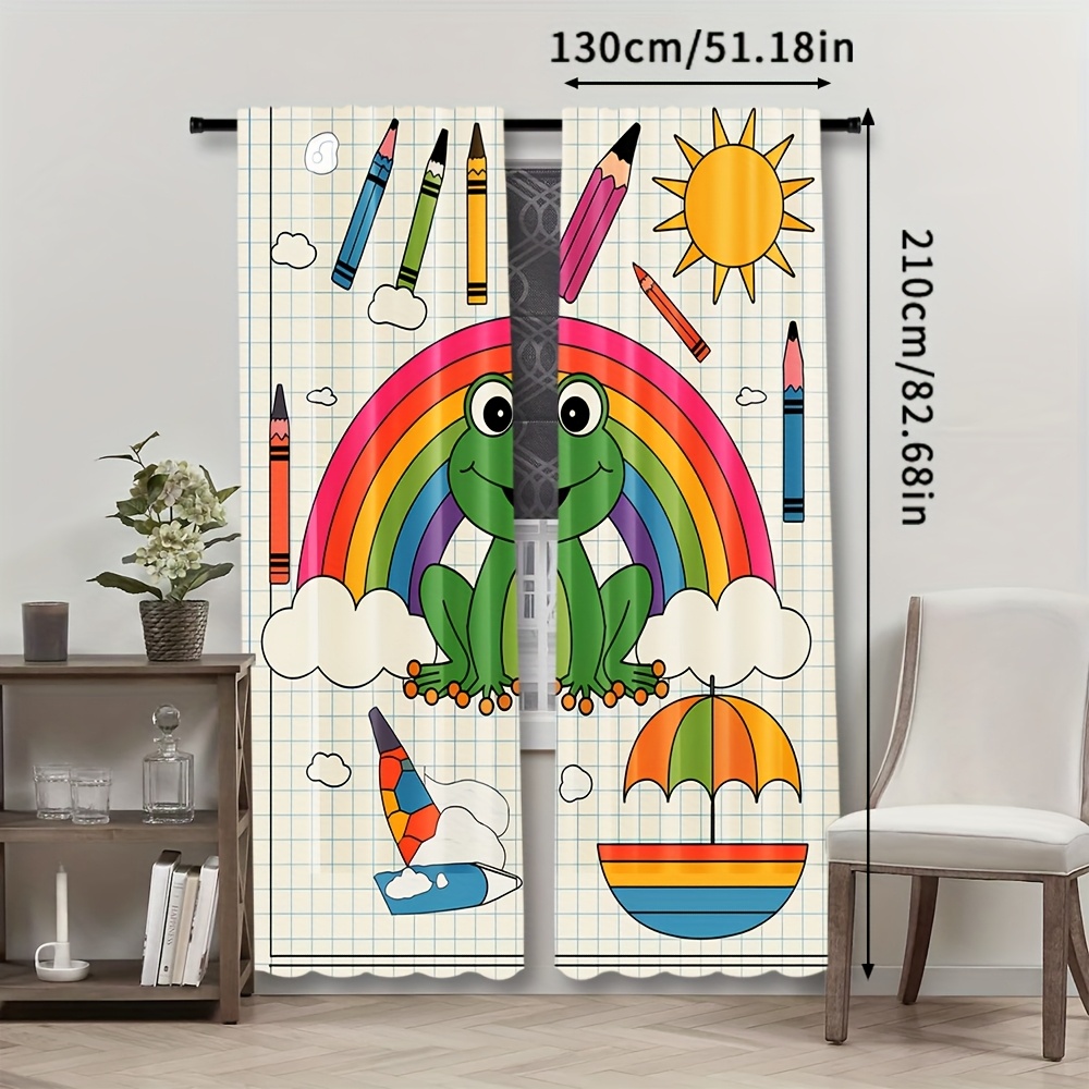 ม่านหน้าต่างลายกบสายรุ้งน่ารัก - Baby Nursery Colors บทวิจารณ์และราคา