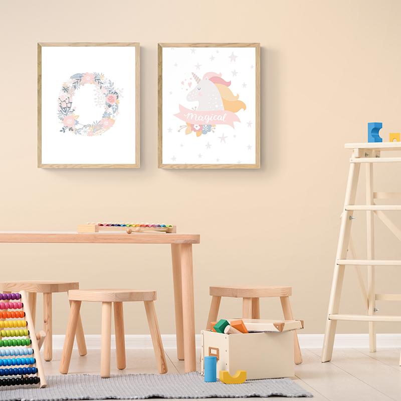 ภาพพิมพ์บนผ้าใบลายดอกไม้ ตัวอั - Baby Nursery Letters บทวิจารณ์และราคา