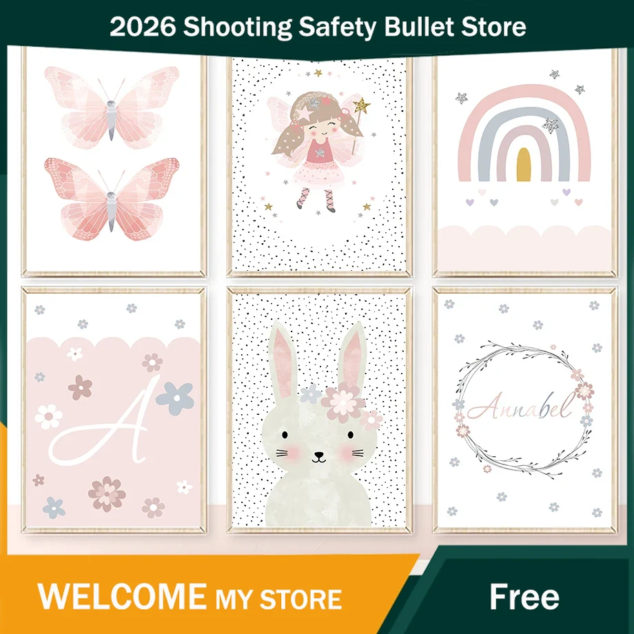ภาพวาดบนผืนผ้าใบลายกระต่ายสาวน - Baby Nursery Kids บทวิจารณ์และราคา