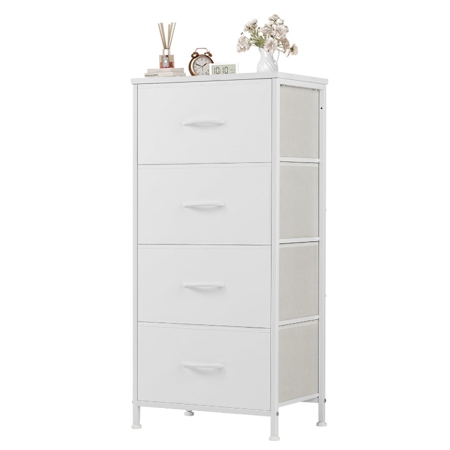 ตู้เก็บของผ้า 4 ลิ้นชัก สำหรับ - Drawer Dresser White บทวิจารณ์และราคา