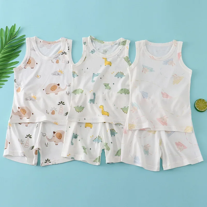 ชุดเสื้อกั๊กผ้าฝ้ายผสมใยไผ่สำห - Baby Nursery Ideas Boy บทวิจารณ์และราคา