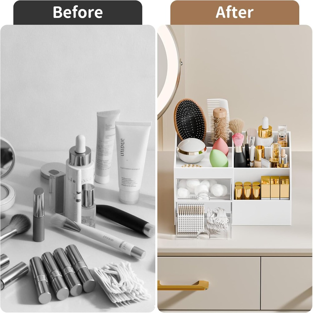 ที่จัดเก็บเครื่องสำอางพร้อมลิ้ - Drawer Dresser White บทวิจารณ์และราคา