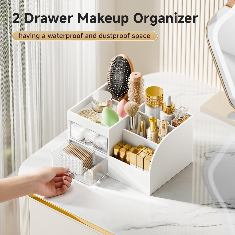 ที่จัดเก็บเครื่องสำอางพร้อมลิ้ - Drawer Dresser White บทวิจารณ์และราคา