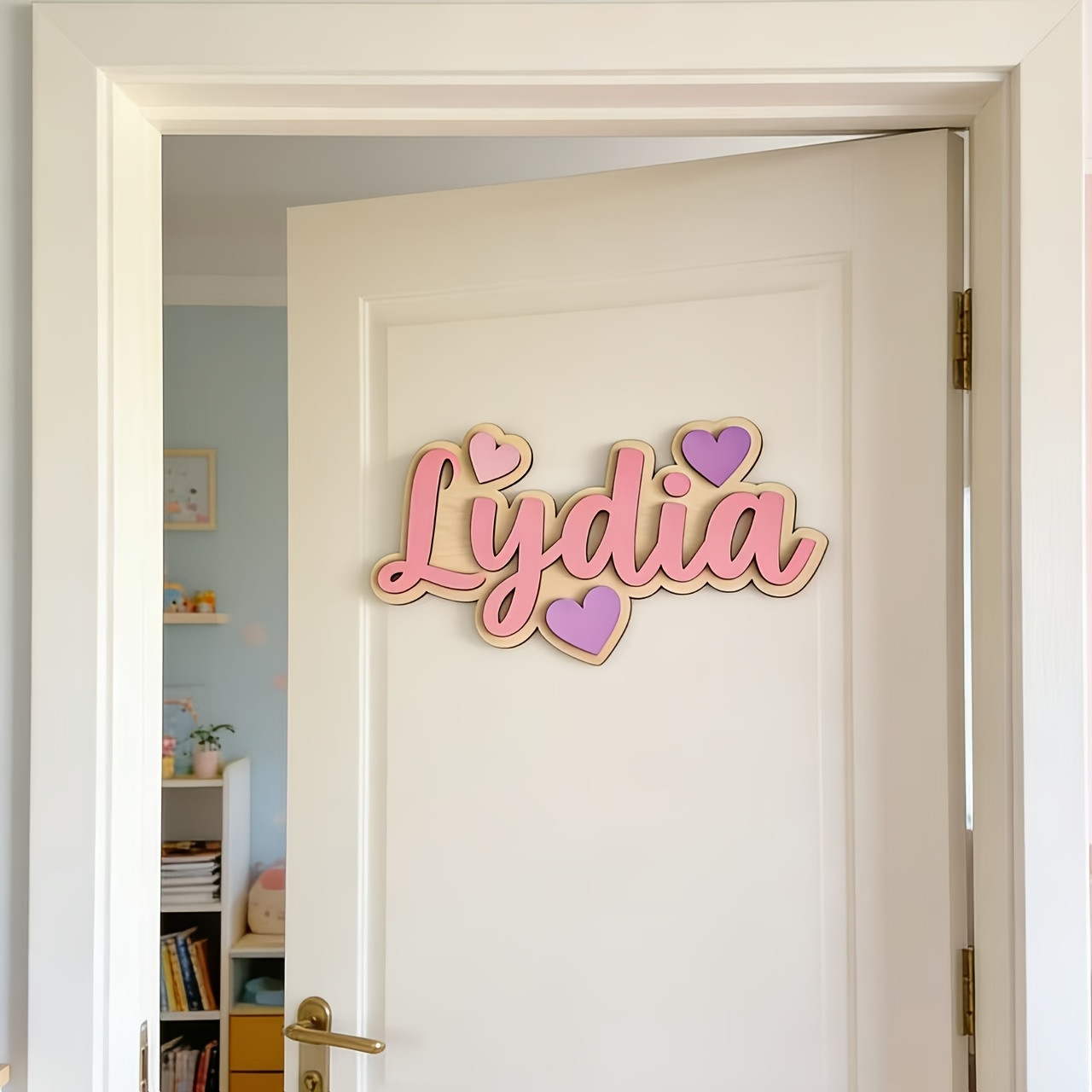 ป้ายชื่อรูปหัวใจไล่เฉดสีแบบปรั - Baby Nursery Hanging Decor บทวิจารณ์และราคา