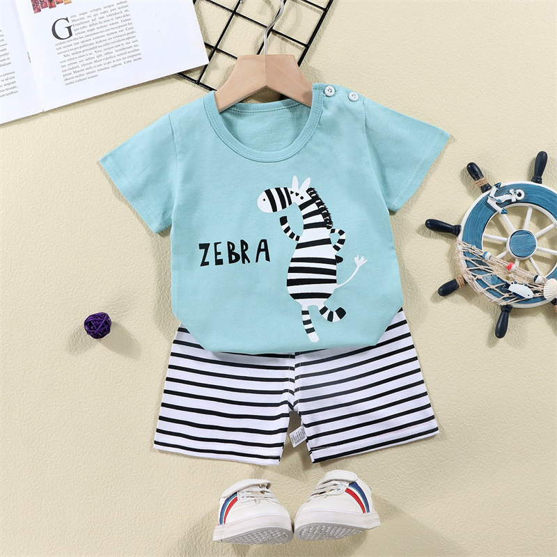 ผ้าฝ้ายTees + กางเกงขาสั้น 2 ช - Baby Nursery Ideas Boy บทวิจารณ์และราคา
