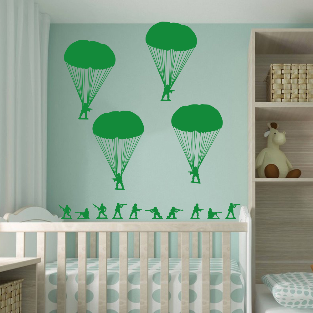 Army Men ทหาร Paratroopers สติ - Baby Nursery Panelling บทวิจารณ์และราคา