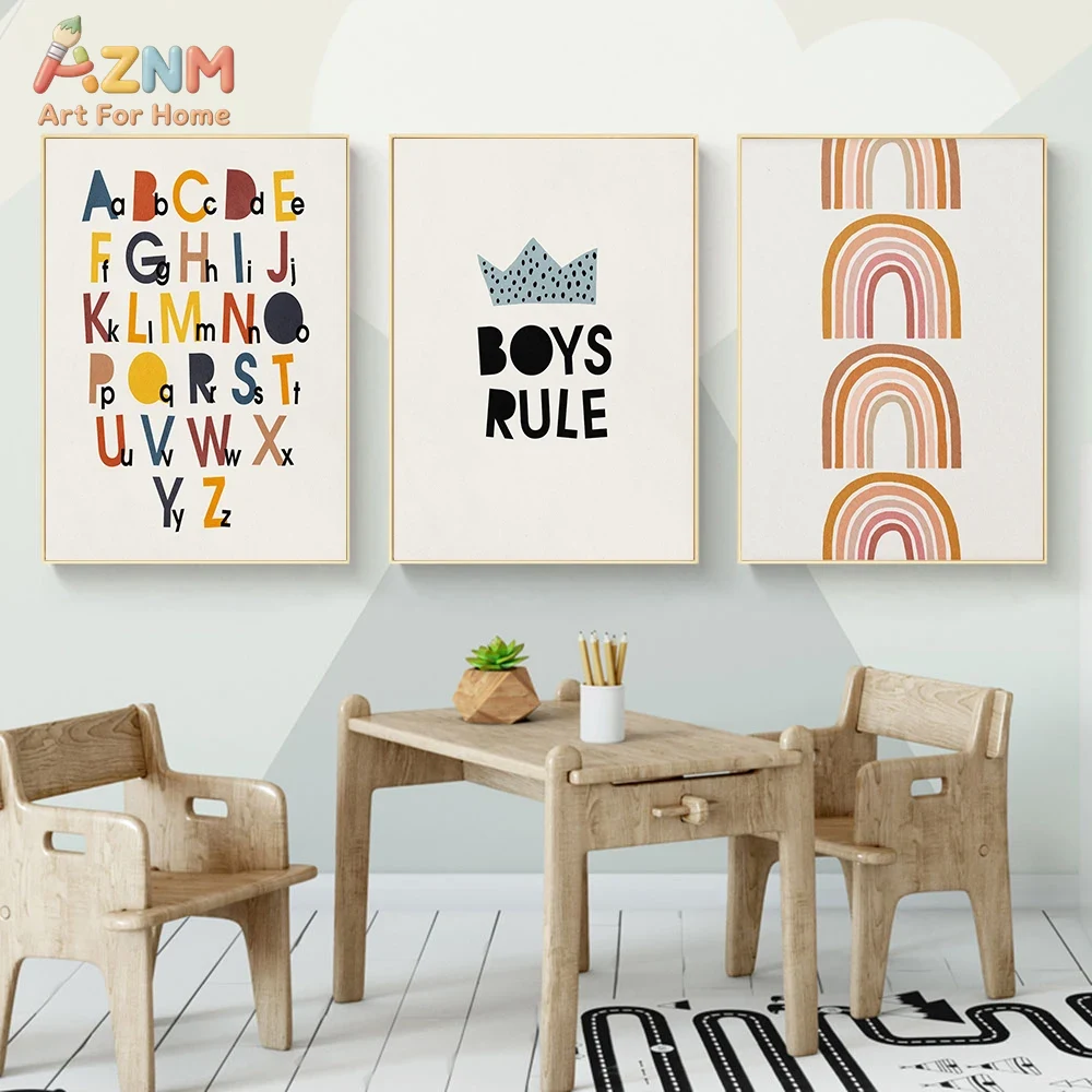 โปสเตอร์ตัวอักษรสีรุ้งเพื่อการ - Baby Nursery Letters บทวิจารณ์และราคา
