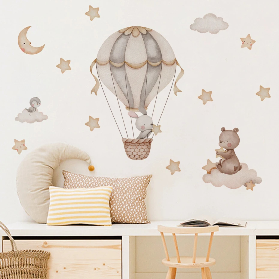 สีน้ําหมี Hot Air บอลลูน Cloud - Baby Nursery Furniture บทวิจารณ์และราคา