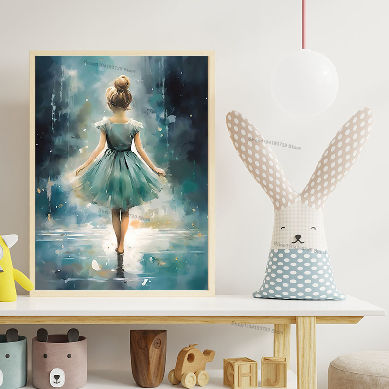 ภาพวาดสีน้ำ บัลเลต์ เด็กผู้หญิ - Baby Nursery Girl Room บทวิจารณ์และราคา