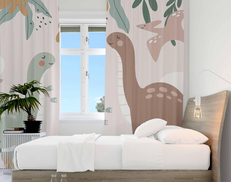 ผ้าม่านลายไดโนเสาร์สำหรับห้องเ - Baby Nursery Curtains บทวิจารณ์และราคา