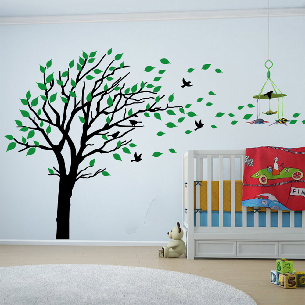 สติกเกอร์ติดผนังลายใบไม้สองสีข - Baby Nursery Colors บทวิจารณ์และราคา