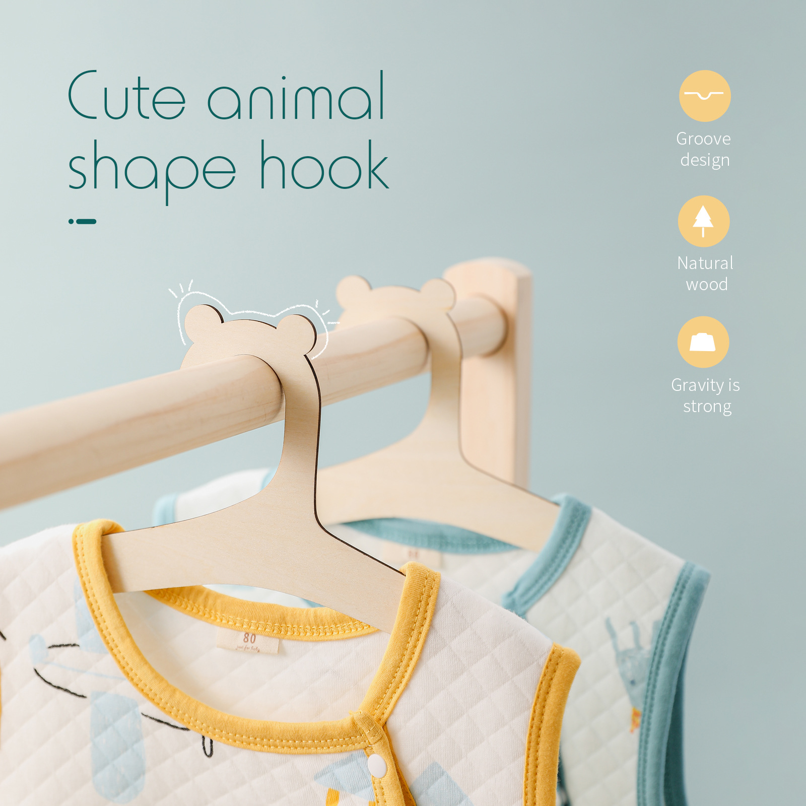 ไม้แขวนเสื้อเด็กแบบไม้ 5/10 ชิ - Baby Nursery Uniform บทวิจารณ์และราคา