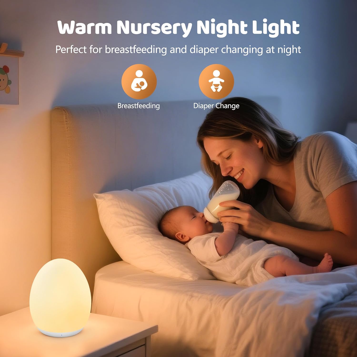 ไฟกลางคืนสำหรับเด็ก โคมไฟรูปไข - Baby Nursery Colors บทวิจารณ์และราคา