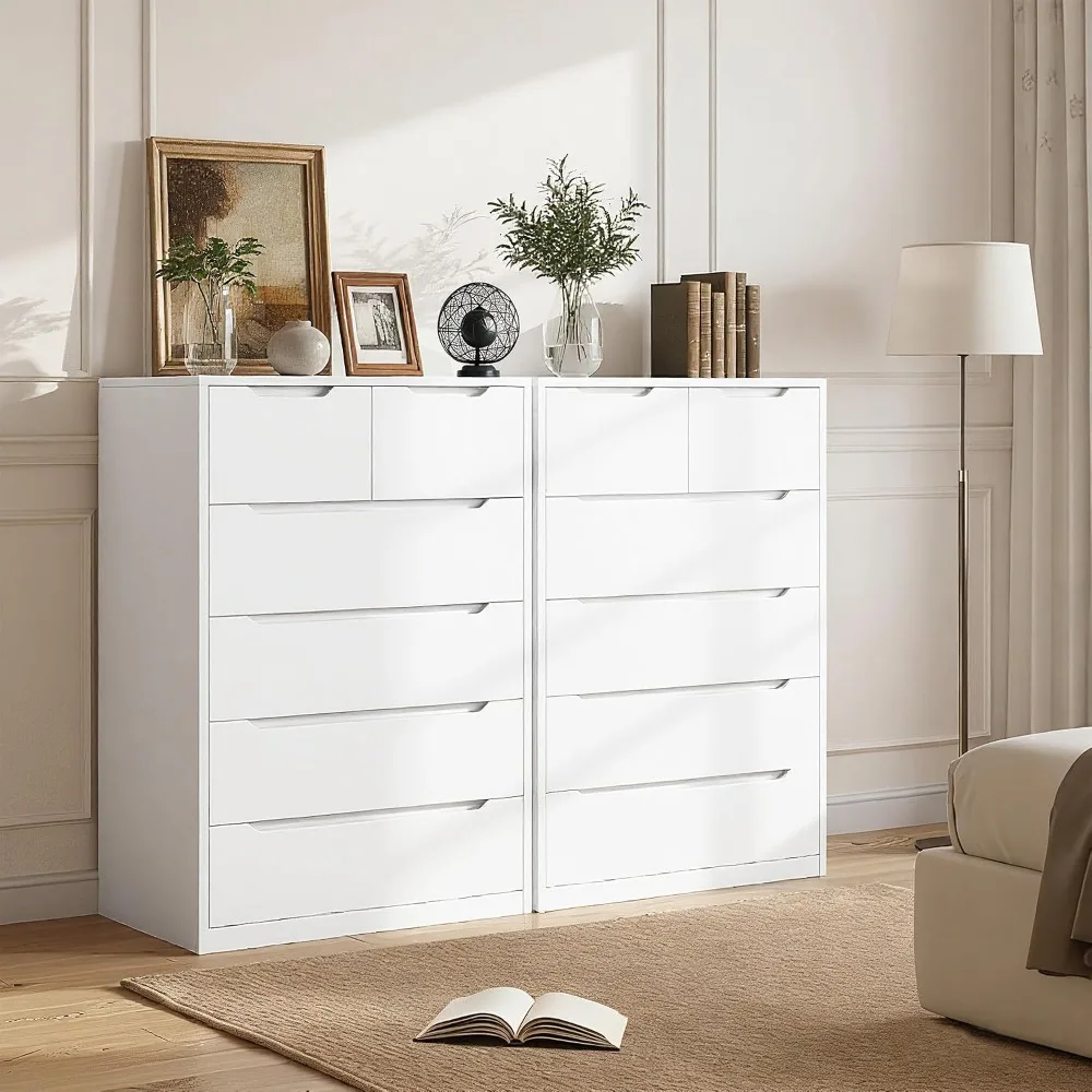ตู้ลิ้นชักสีขาว 6 ลิ้นชักไม้ ส - Drawer Dresser White บทวิจารณ์และราคา