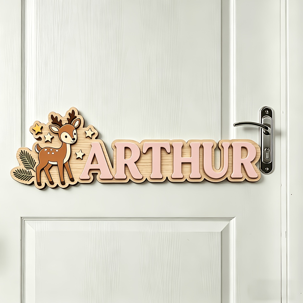 ป้ายชื่อไม้รูปกวางและดาวแบบกำห - Baby Nursery Hanging Decor บทวิจารณ์และราคา