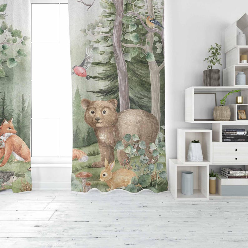 ม่านลายสัตว์ป่าสำหรับห้องเด็ก  - Baby Nursery Curtains บทวิจารณ์และราคา