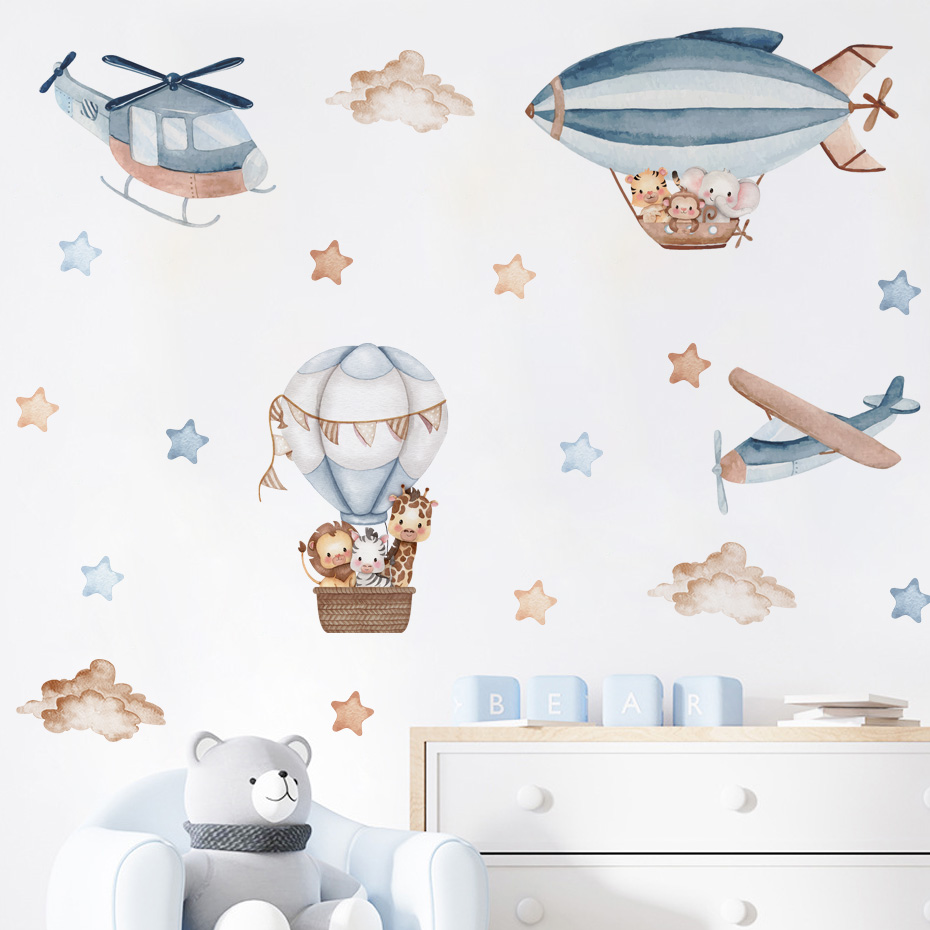 สีน้ําสัตว์ Hot Air บอลลูนเมฆส - Baby Nursery Furniture บทวิจารณ์และราคา