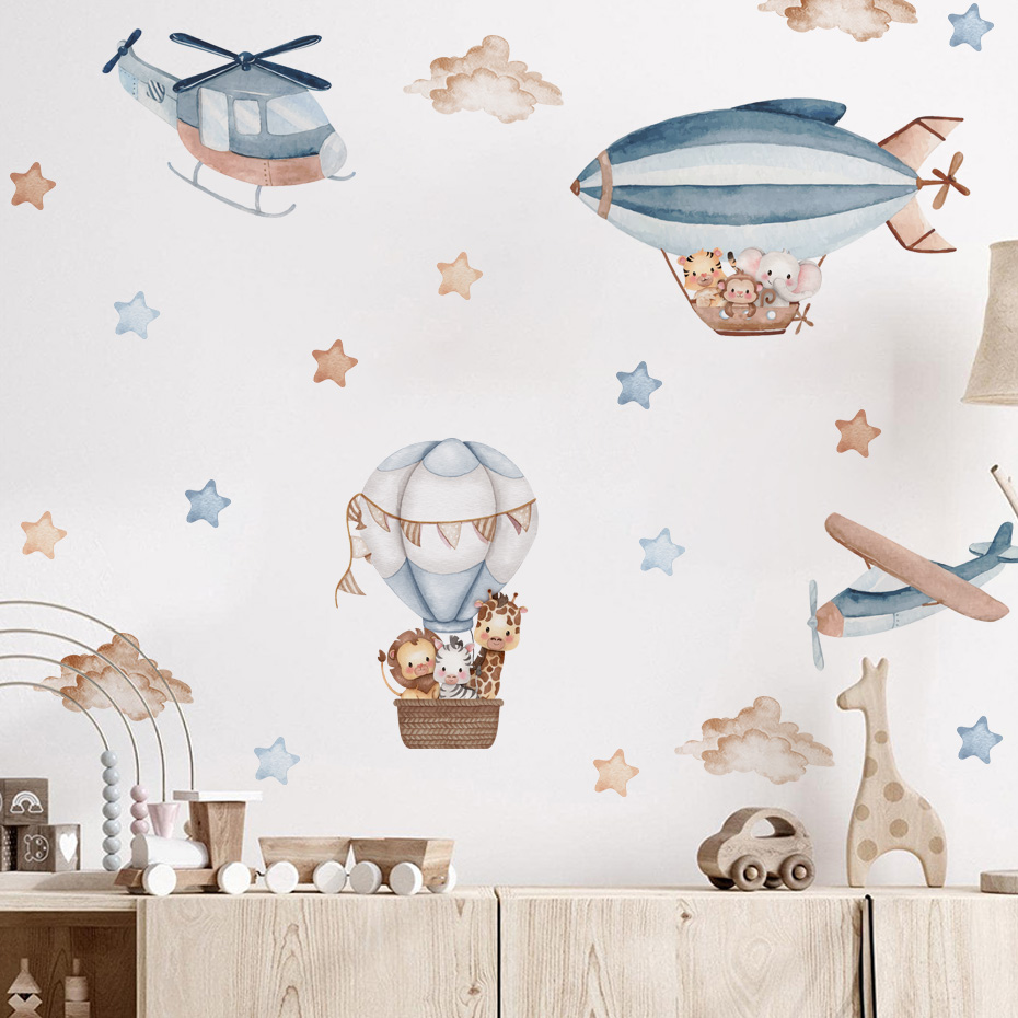 สีน้ําสัตว์ Hot Air บอลลูนเมฆส - Baby Nursery Furniture บทวิจารณ์และราคา