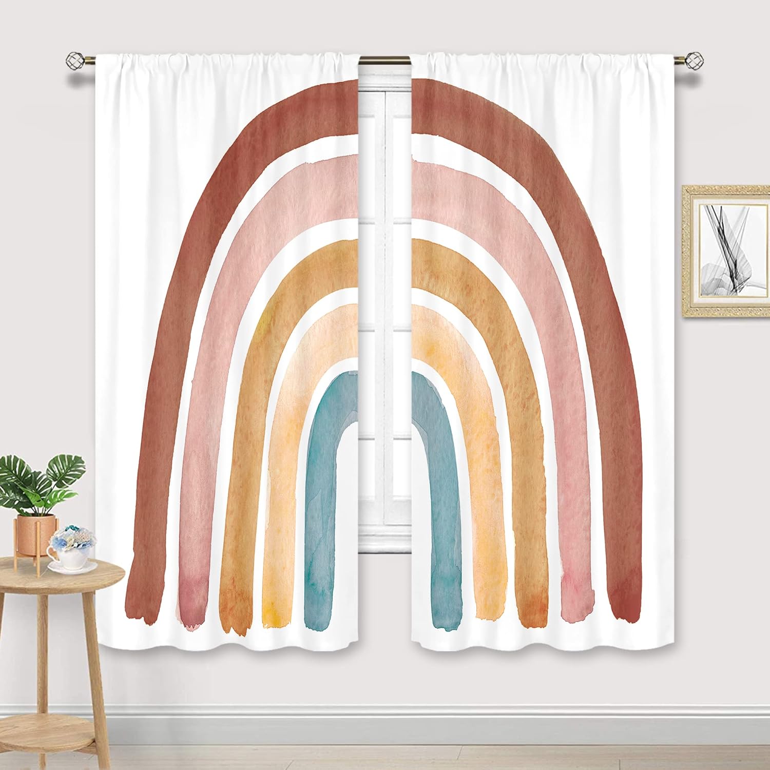 ผ้าม่านโบโฮลายสายรุ้งสำหรับเด็ - Baby Nursery Curtains บทวิจารณ์และราคา