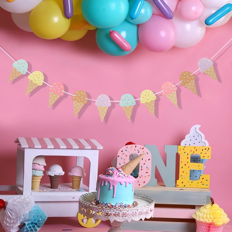 แบนเนอร์กระดาษธีมไอศกรีมแสนหวา - Baby Nursery Hanging Decor บทวิจารณ์และราคา