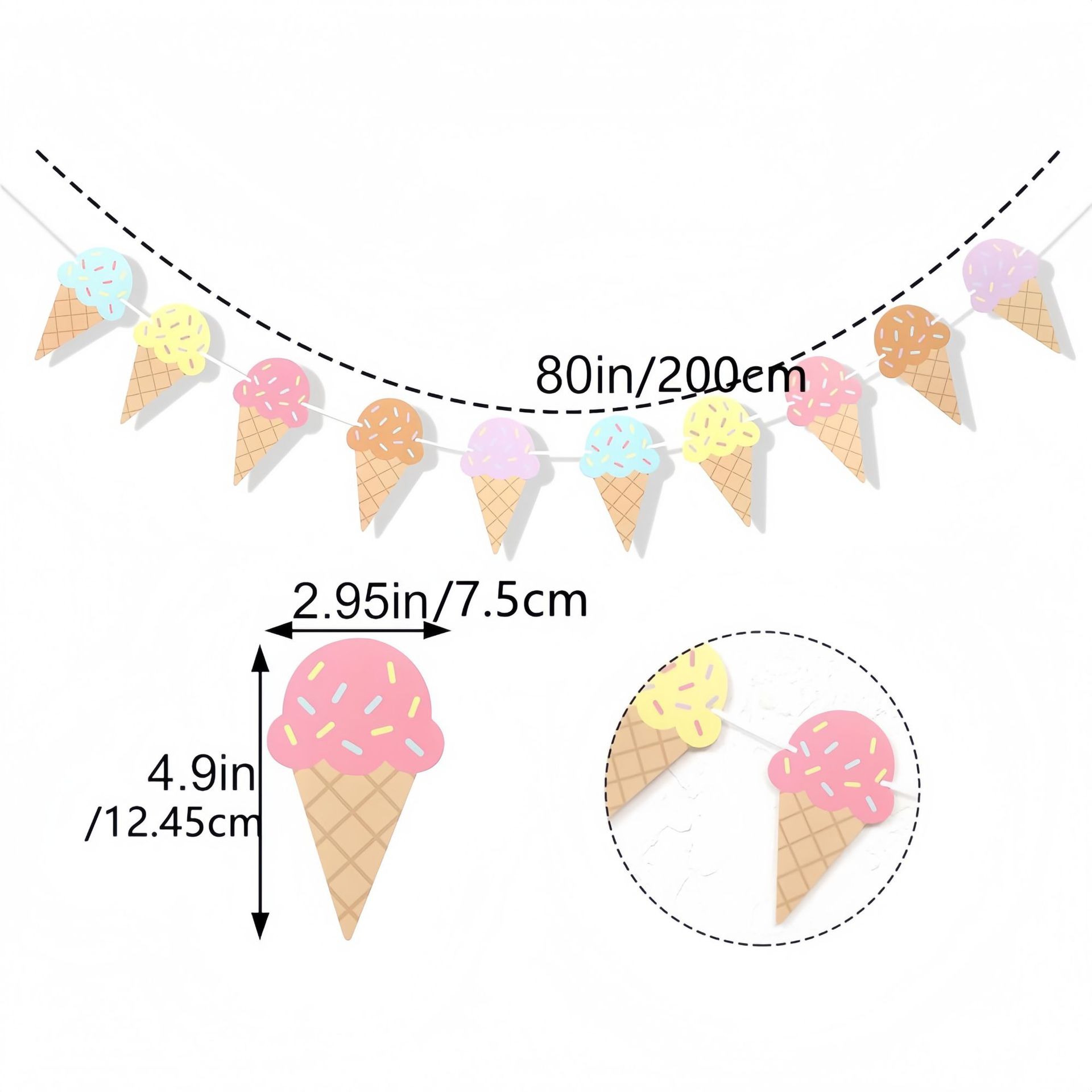 แบนเนอร์กระดาษธีมไอศกรีมแสนหวา - Baby Nursery Hanging Decor บทวิจารณ์และราคา