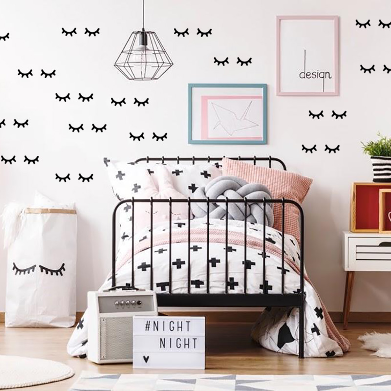 เด็กตกแต่งห้อง Eyelash สติ๊กเก - Baby Nursery Girl Room บทวิจารณ์และราคา