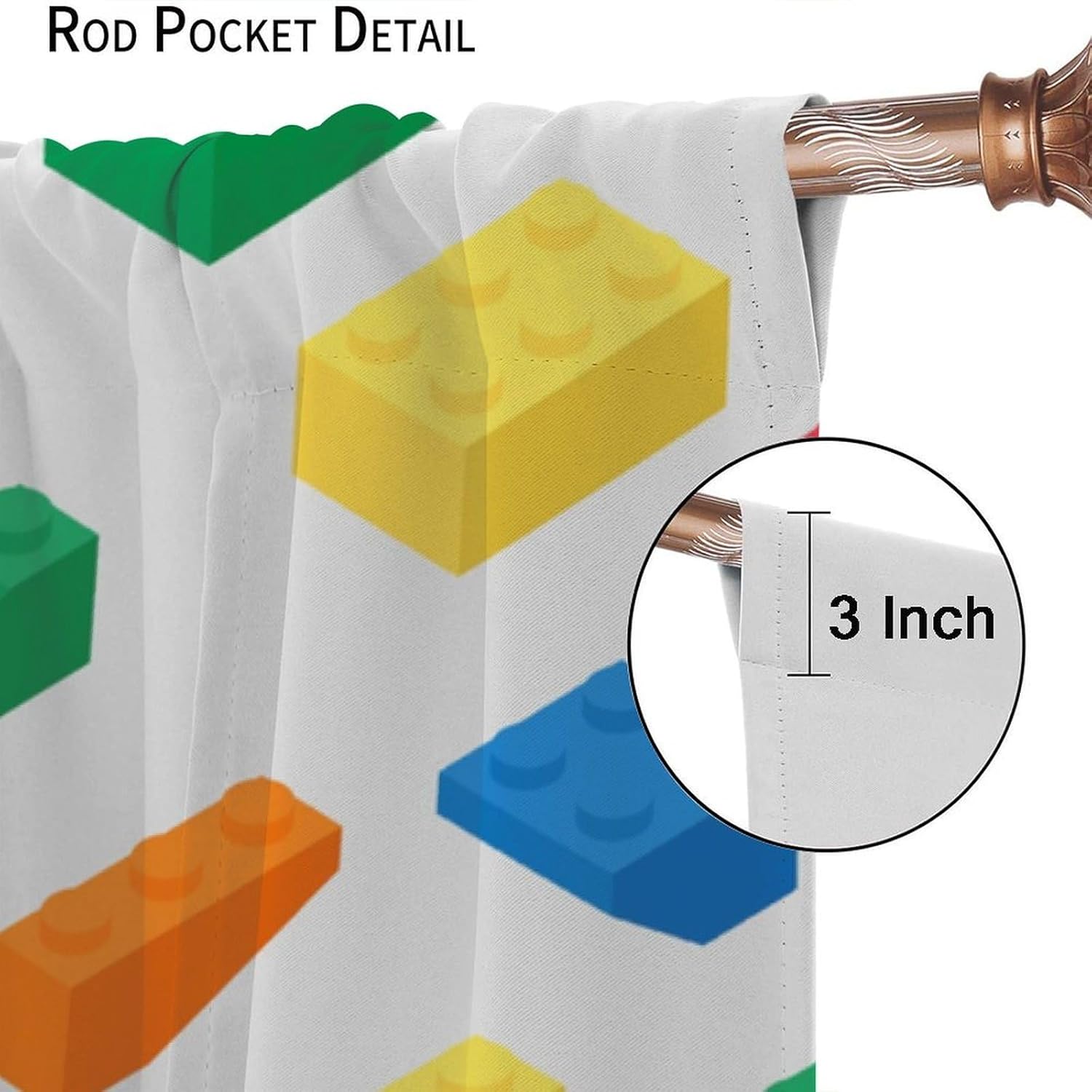 ม่านบล็อกตัวต่อสำหรับเด็ก ลายเ - Baby Nursery Curtains บทวิจารณ์และราคา