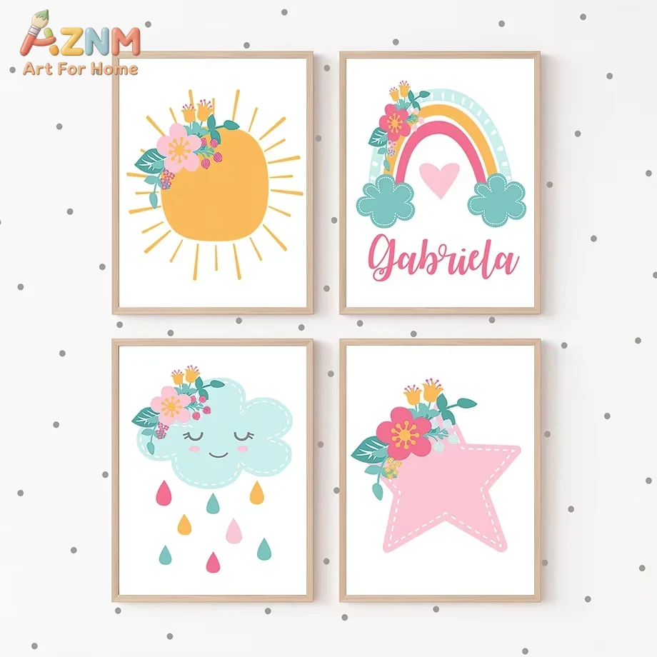 น่ารัก ดวงอาทิตย์ สายรุ้ง เมฆ  - Baby Nursery Mirror บทวิจารณ์และราคา