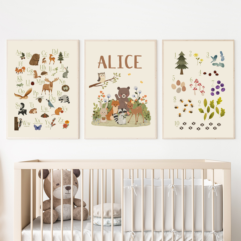 ภาพพิมพ์บนผ้าใบลายกระต่าย จิ้ง - Animals Baby Nursery บทวิจารณ์และราคา