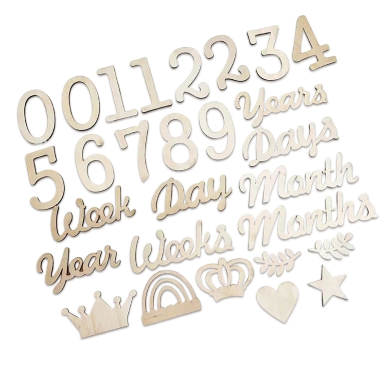 ไม้ Milestones หมายเลขและ Word - Baby Nursery Age บทวิจารณ์และราคา