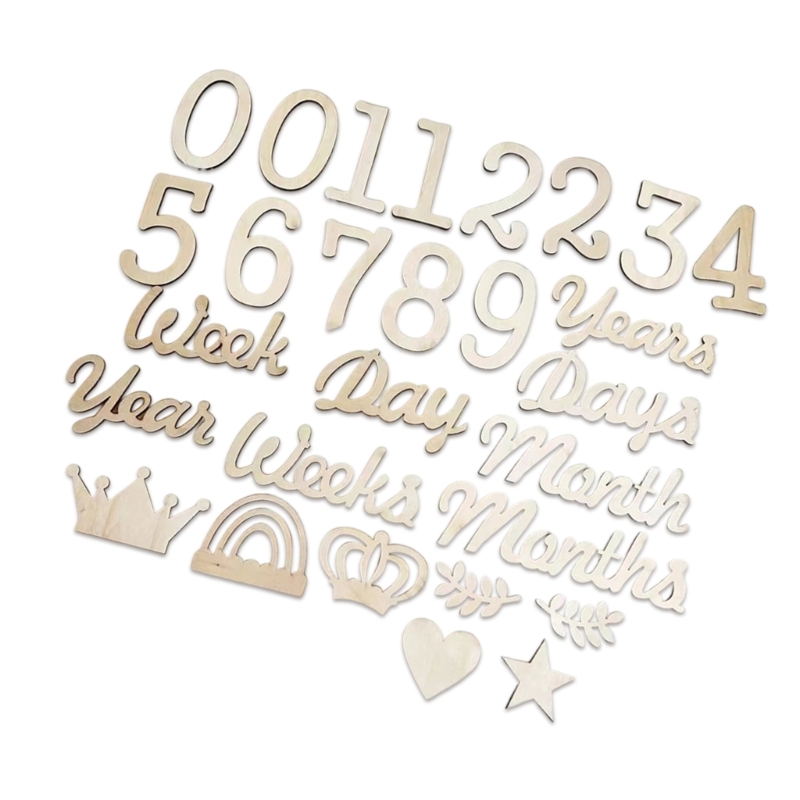 ไม้ Milestones หมายเลขและ Word - Baby Nursery Age บทวิจารณ์และราคา