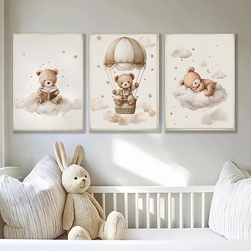 ภาพพิมพ์ผ้าแคนวาสลายหมีเท็ดดี้ - Baby Nursery Art บทวิจารณ์และราคา