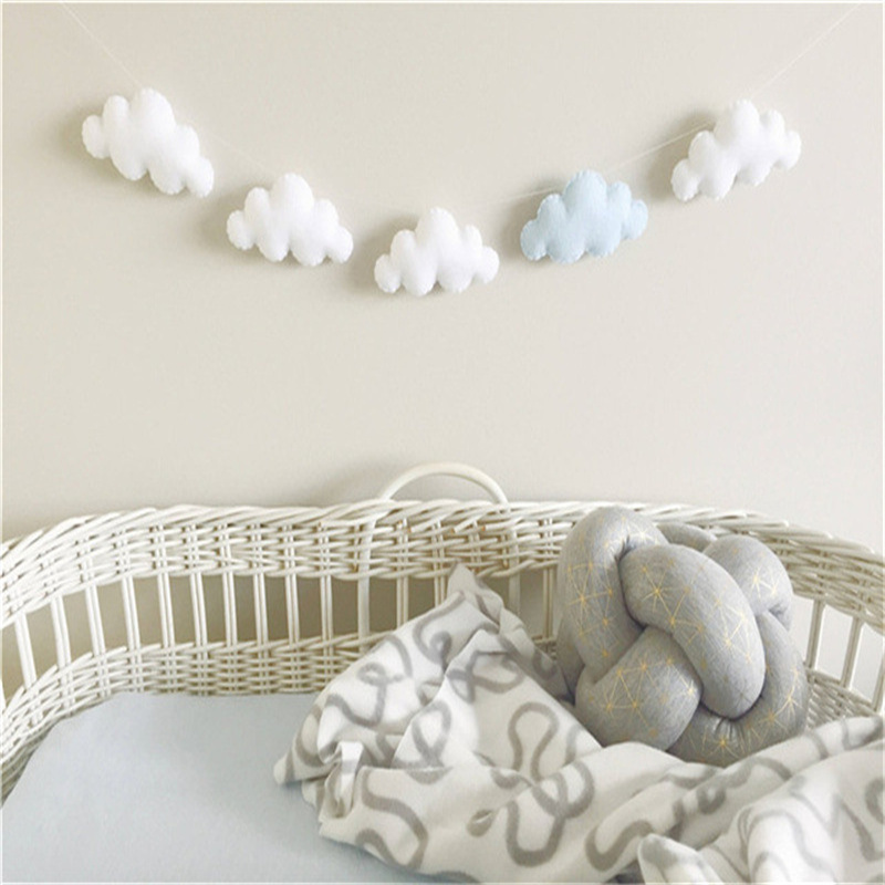 Nordic Felt Cloud Garlands Str - Baby Nursery Hanging Decor บทวิจารณ์และราคา