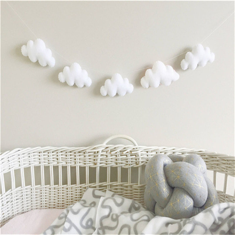 Nordic Felt Cloud Garlands Str - Baby Nursery Hanging Decor บทวิจารณ์และราคา