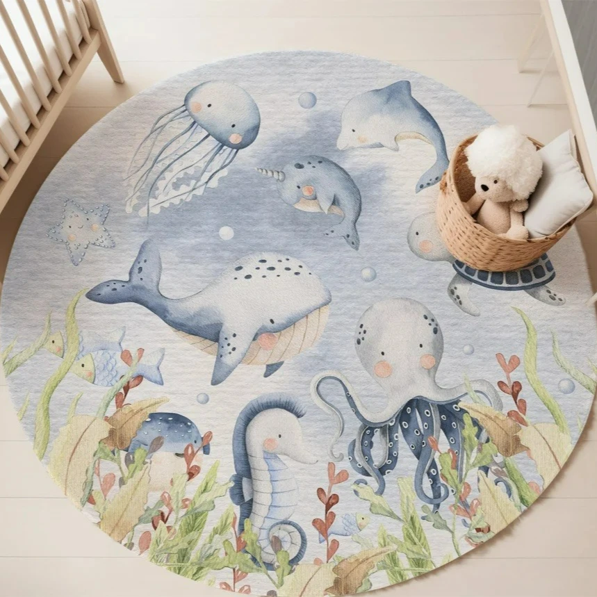 พรมลายสัตว์ทะเลสีฟ้า สำหรับห้อ - Baby Nursery Letters บทวิจารณ์และราคา